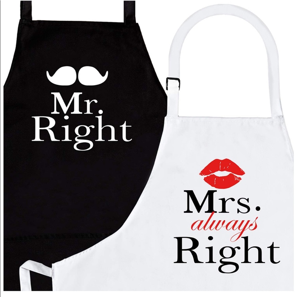 Mr. Right & Mrs. Always Right Apron Set